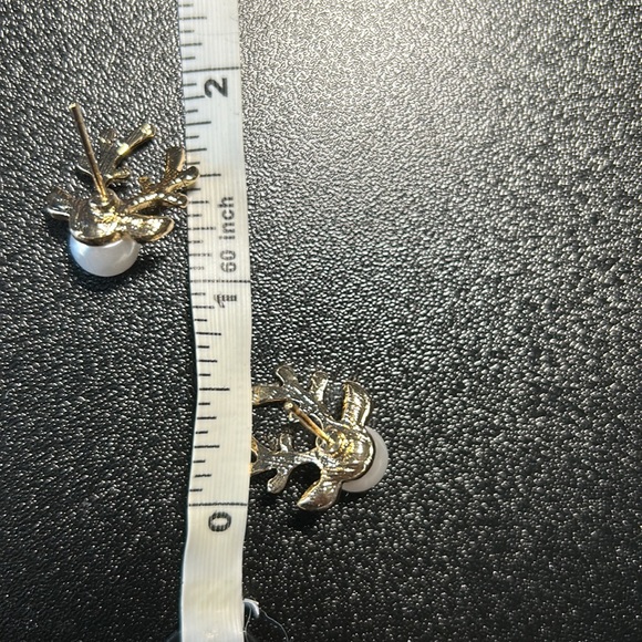 3/$25 Pearl Reindeer Stud Earrings - Picture 4 of 4